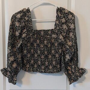 Promesa Smocked Long Sleeve Peasant Top - Size Medium